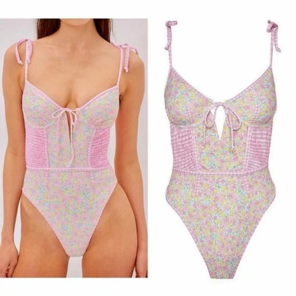 FOR LOVE AND LEMONS HYDRANGEA IN BLOOMS SWIMSUIT - Picture 1 of 4